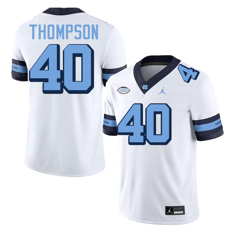 Tyler Thompson UNC Jerseys,North Carolina Tar Heels #40 Tyler Thompson Football Jerseys-Throwback White